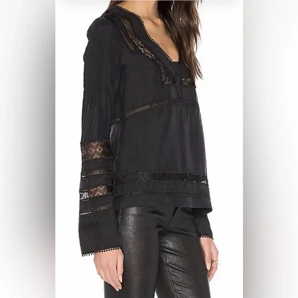 Derek Lam Black Lace Detail Blouse - Picture 2 of 7